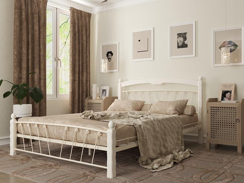 Купить кровать в Астрахани, кровать белая, кованная МУЗА 1 Белый-Белый | Мебельный салон Галеон